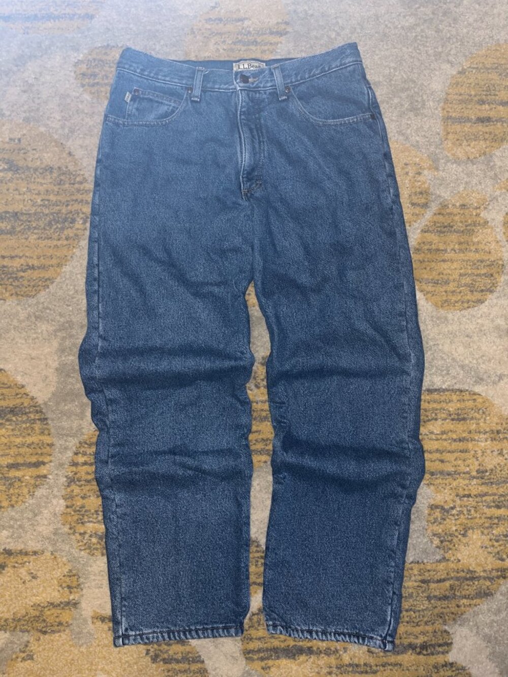 Vintage L.L. Bean Relaxed Fit Warm Fleece-Lined Blue Jeans - 33x28 - GUC